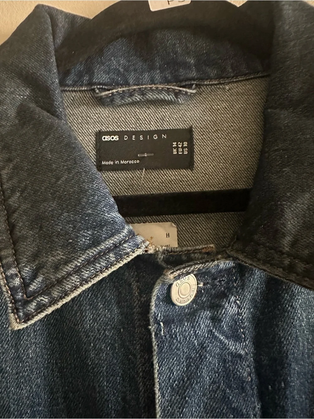 NWT ASOS Dark Blue Denim Jacket - Classic Trucker Style Size 10